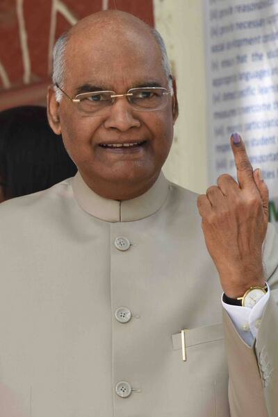 President Ram Nath Kovind casts his vote