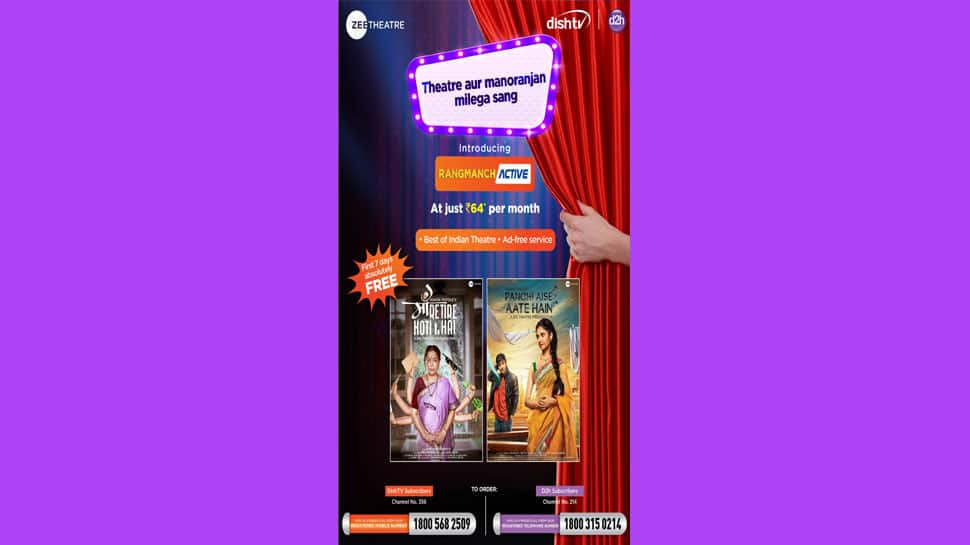 Dish TV India brings best plays from around the world, launches &#039;Rangmanch Active&#039; with Zee Theatre