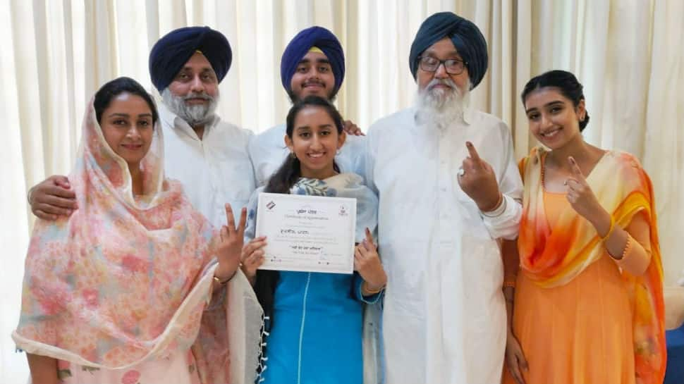 Sukhbir Singh Badal&#039;s daughter, first-time voter, gets notice from EC for wearing Akali Dal badge