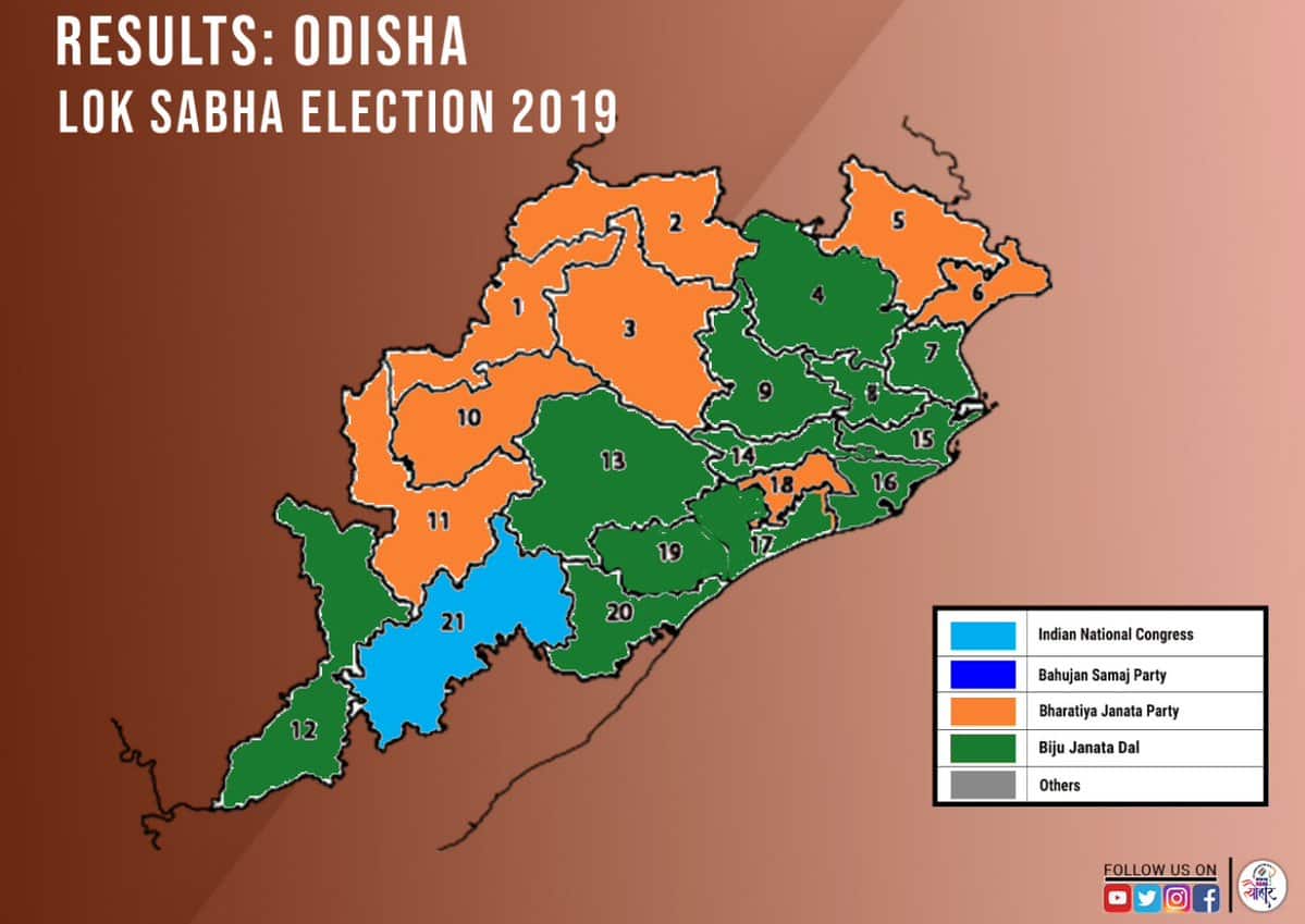 In maps How political parties fared in Lok Sabha election 2019 across