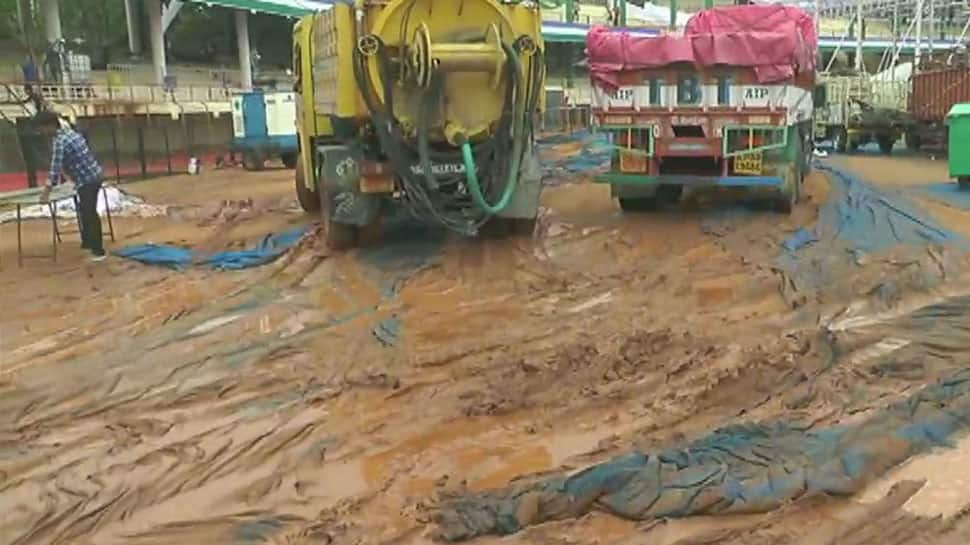 Heavy rains in Vijayawada affect venue for swearing-in ceremony of Andhra CM