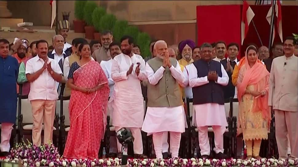 PM Narendra Modi, 57 ministers take oath at Rashtrapati Bhavan