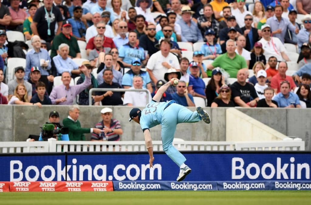 Ben Stokes takes stunning one-handed catch during World Cup opener against South Africa