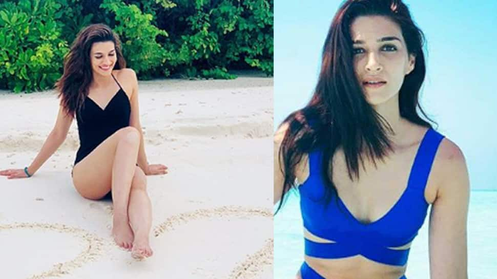 This picture of Kriti Sanon chilling in a black monokini will give you major weekend vibes!