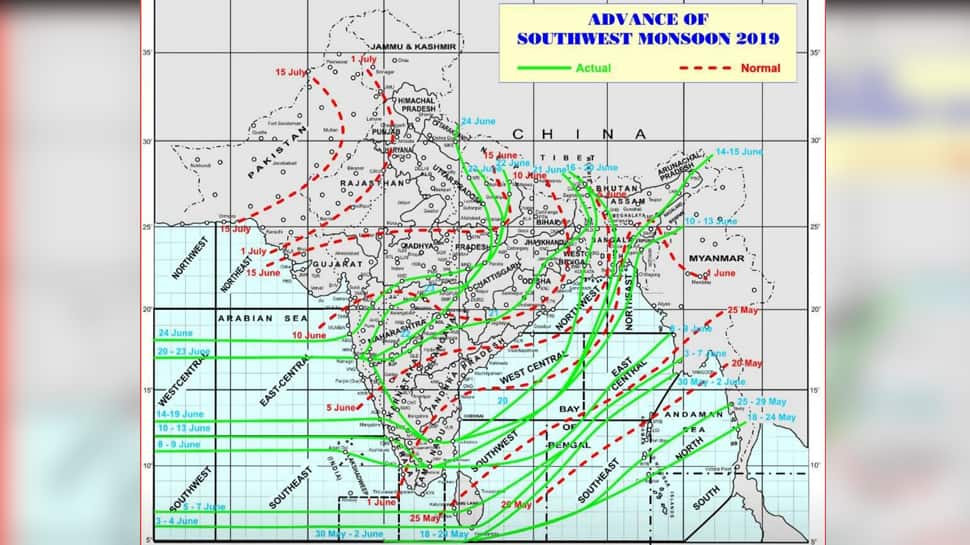 Conditions favourable for monsoon advancement in parts of central, north India