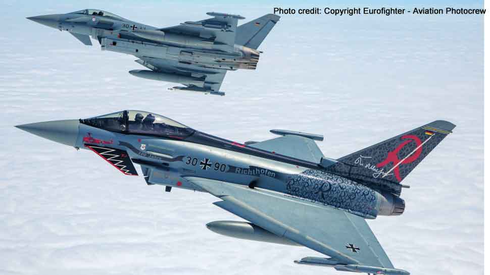 Two German Air Force Eurofighter Typhoon jets collide mid-air, one pilot killed 