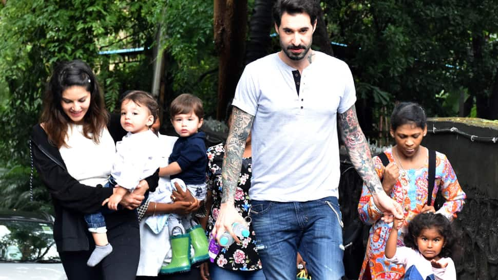 Sunny Leone&#039;s day out with hubby and kids hogs limelight—Pics inside