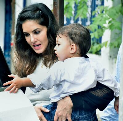 Sunny Leone clicked with her kids