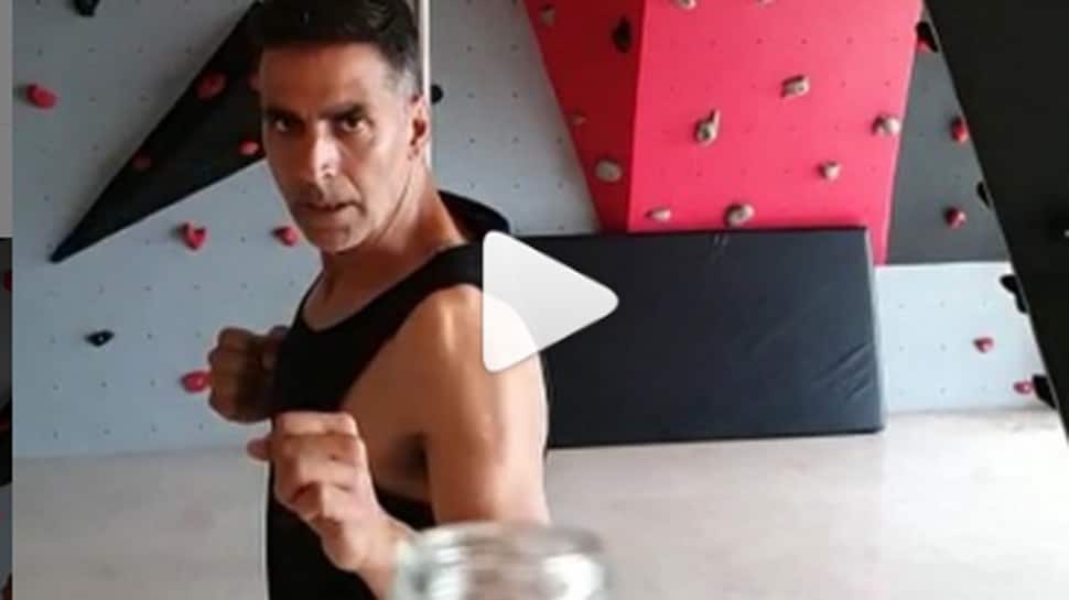Akshay Kumar inspired by &#039;action idol&#039; Jason Statham, takes up Bottle Cap Challenge like a pro—Watch