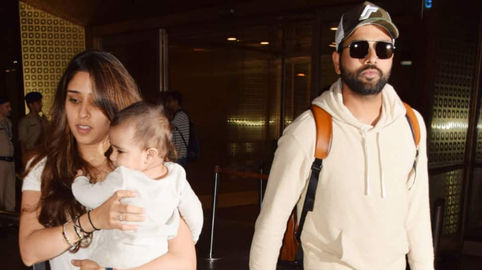 After World Cup exit, Rohit Sharma returns to India with wife Ritika Sajdeh and daughter Samaira - Pics