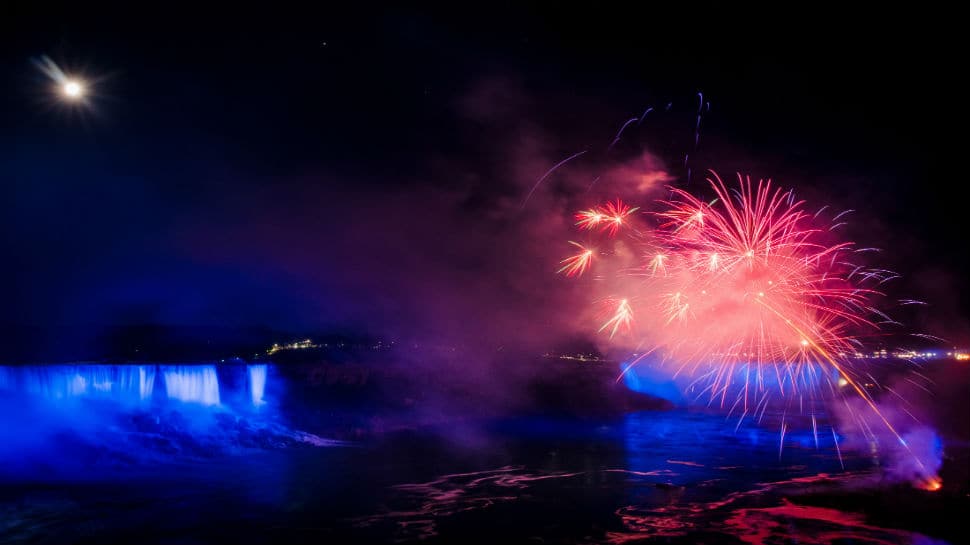 Niagara Falls lights up in brilliant blue to celebrate NATO&#039;s 70th anniversary