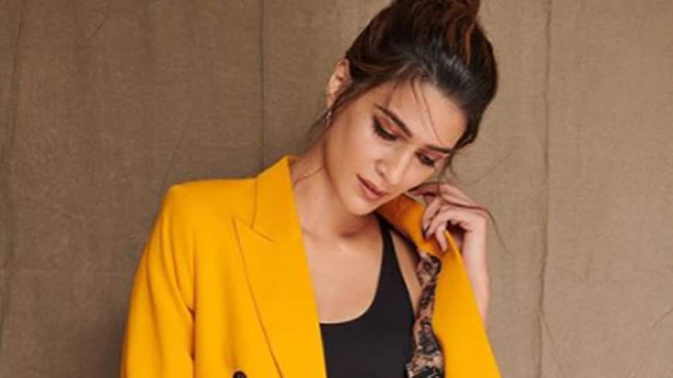 Kriti Sanon turns heads in pop yellow designer outfit for &#039;Arjun Patiala&#039; promotions—Photos