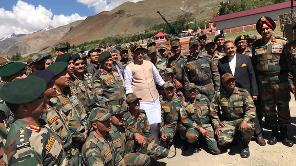 Defence Minister Rajnath Singh pays tribute to soldiers martyred in Kargil War