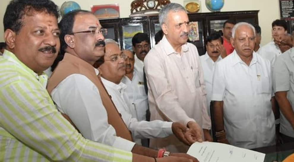 BJP MLA Vishweshwar Hegde Kageri files nomination for Karnataka Assembly Speaker