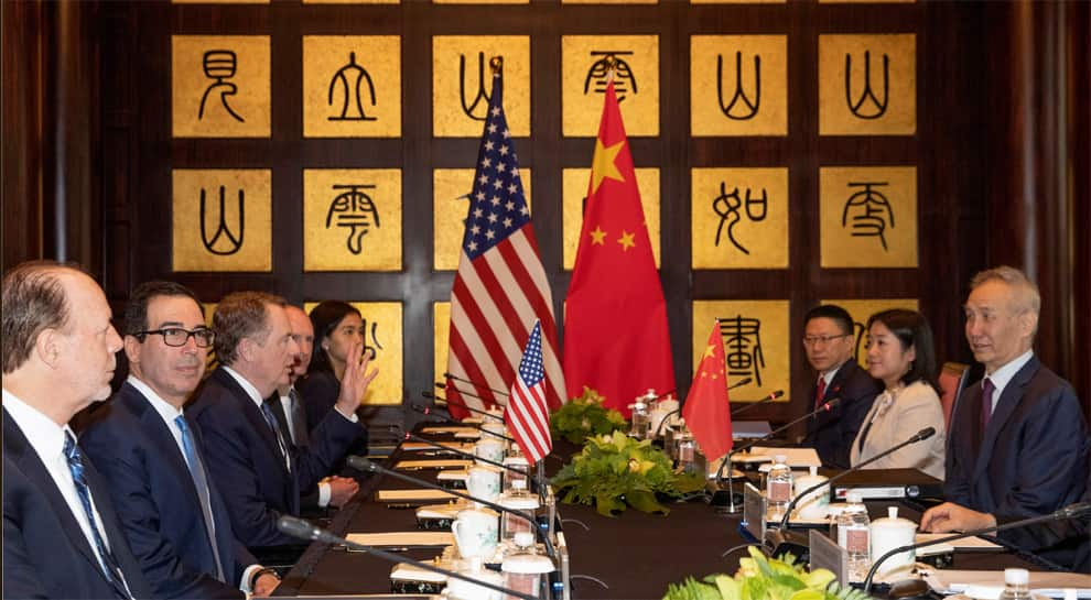 Top US, Chinese officials meet in bid to end year-long trade war amid Trump&#039;s tough talks