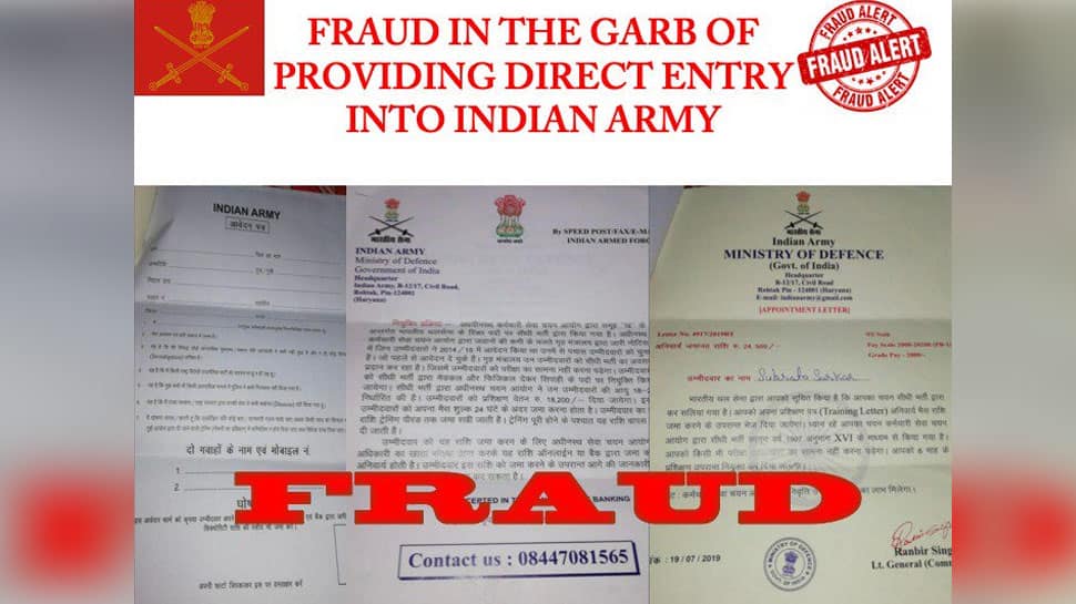 Indian Army warns against fraudsters using fake letters claiming to provide direct entry as officers, jawans