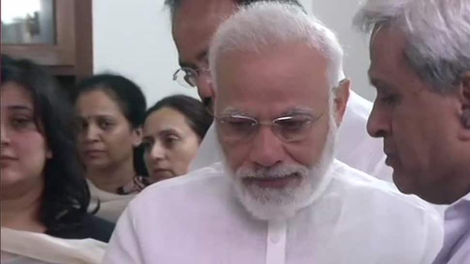 PM Narendra Modi gets emotional as he pays last respects to Sushma Swaraj