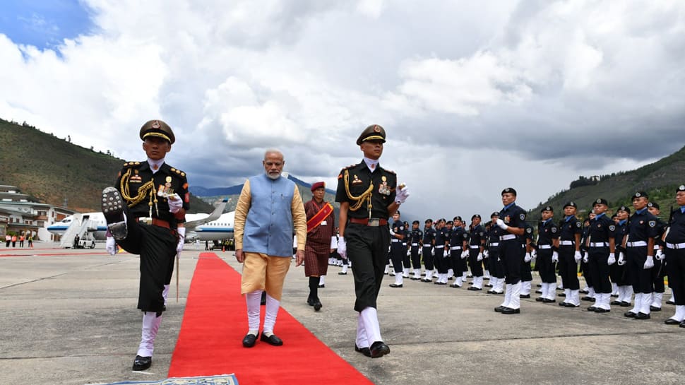 PM Modi reaches Bhutan on two-day visit, accorded with Guard of Honour