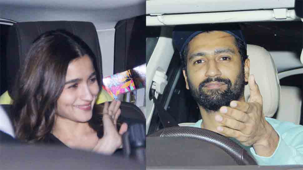 Takht actors Alia Bhatt, Vicky Kaushal spotted outside Karan Johar&#039;s office