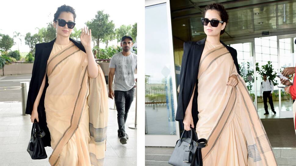 Kangana Ranaut&#039;s Rs 600 worth saree pic gets trolled, netizens ask what about Prada handbag?