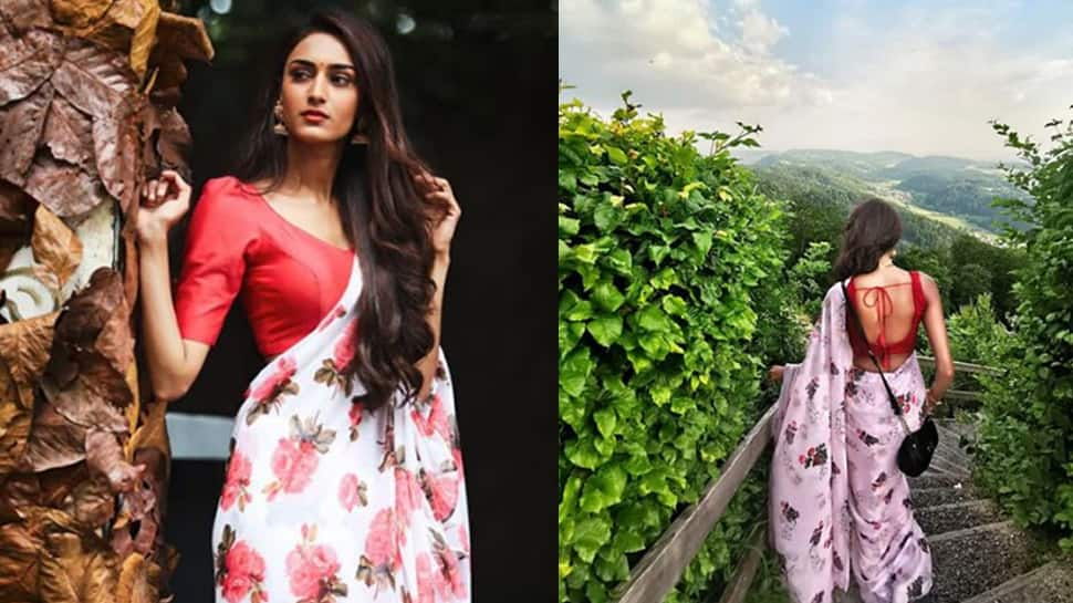 Erica Fernandes aka Prerna of &#039;Kasautii Zindagii Kay 2&#039; sizzles in a floral saree—Photos