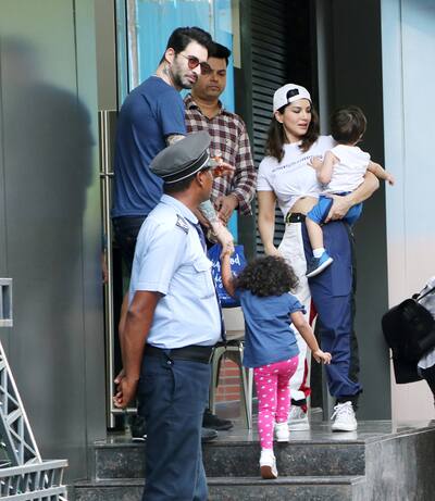Sunny Leone and husband Daniel with kids