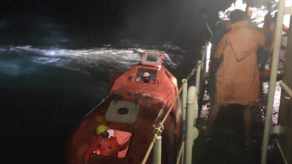 13 rescued by Indian Coast Guard ship from flooded dredger