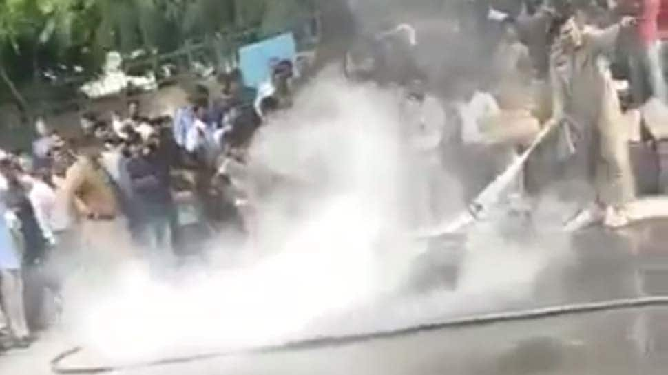 Delhi: Angry over traffic police challan, man sets bike on fire