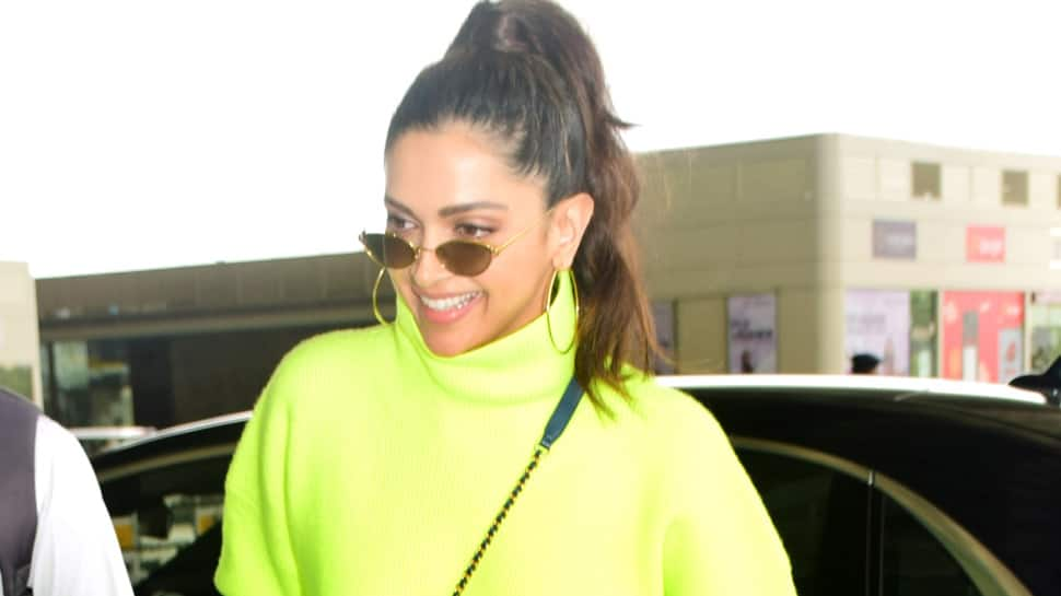 Deepika Padukone turns heads in a neon outfit at the airport—Pics