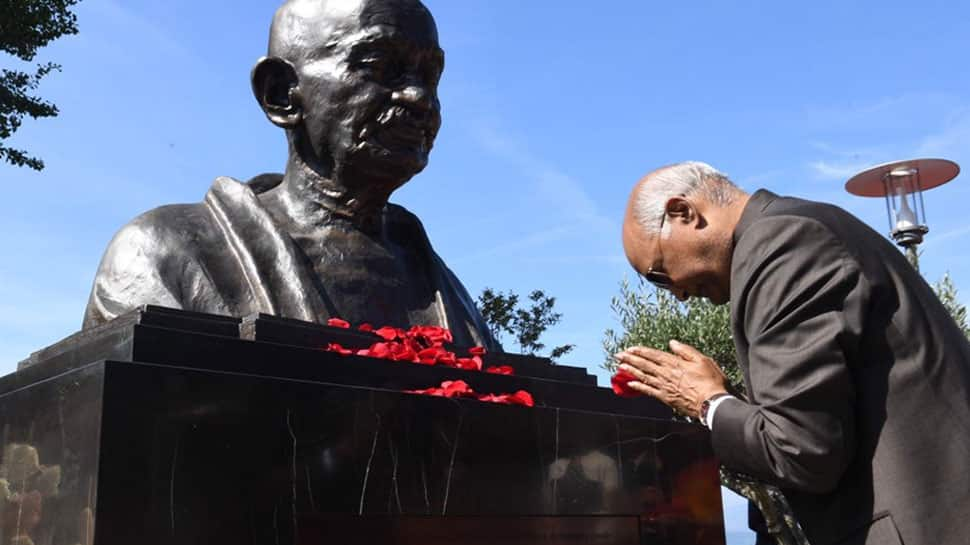 President Ram Nath Kovind unveils statue of Mahatma Gandhi in Switzerland