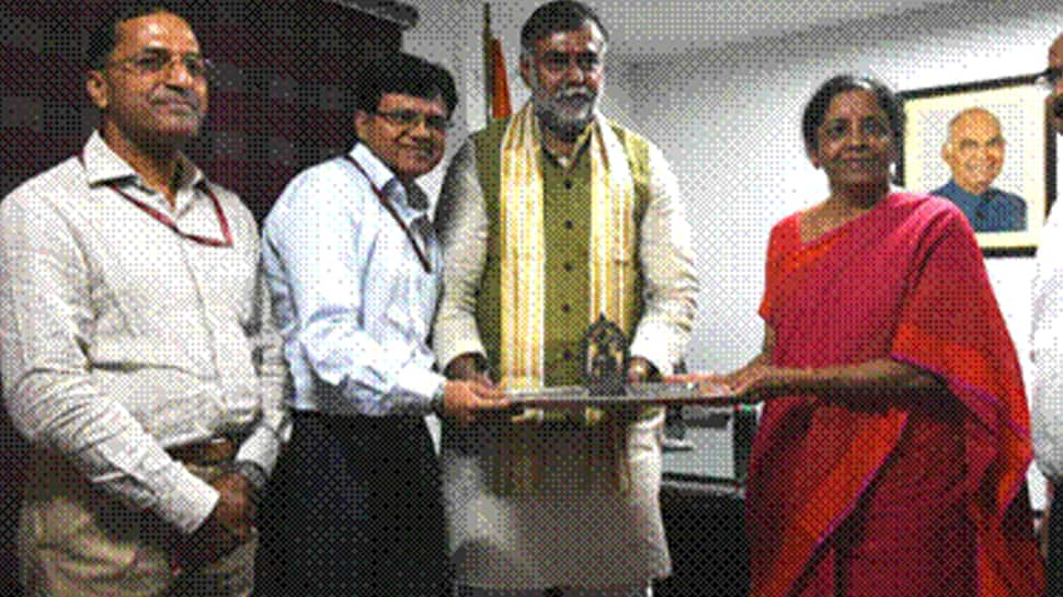 Nirmala Sitharaman hands over antique Buddha idol to Prahlad Singh Patel