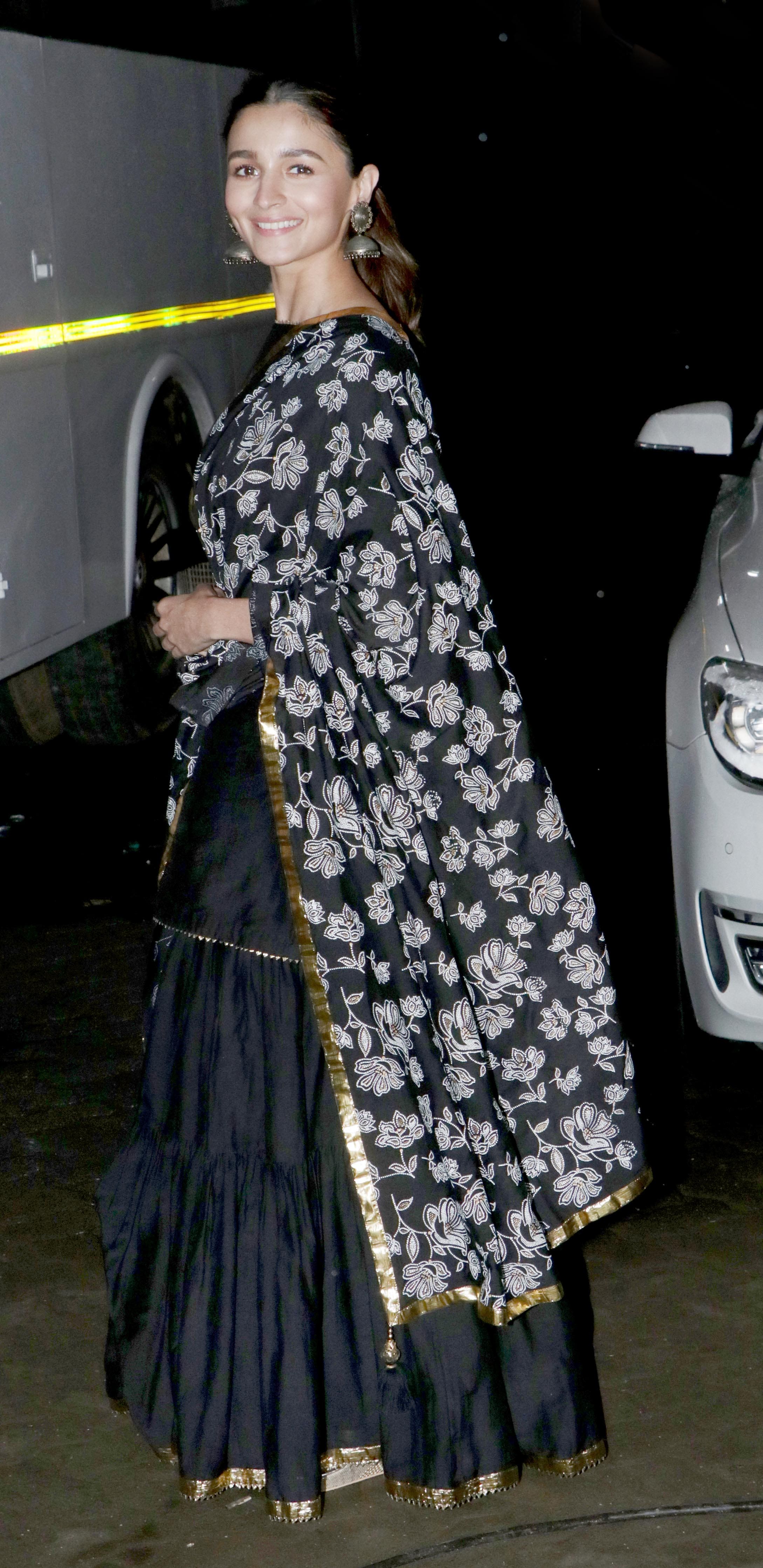 Alia Bhatt smiles at the paps