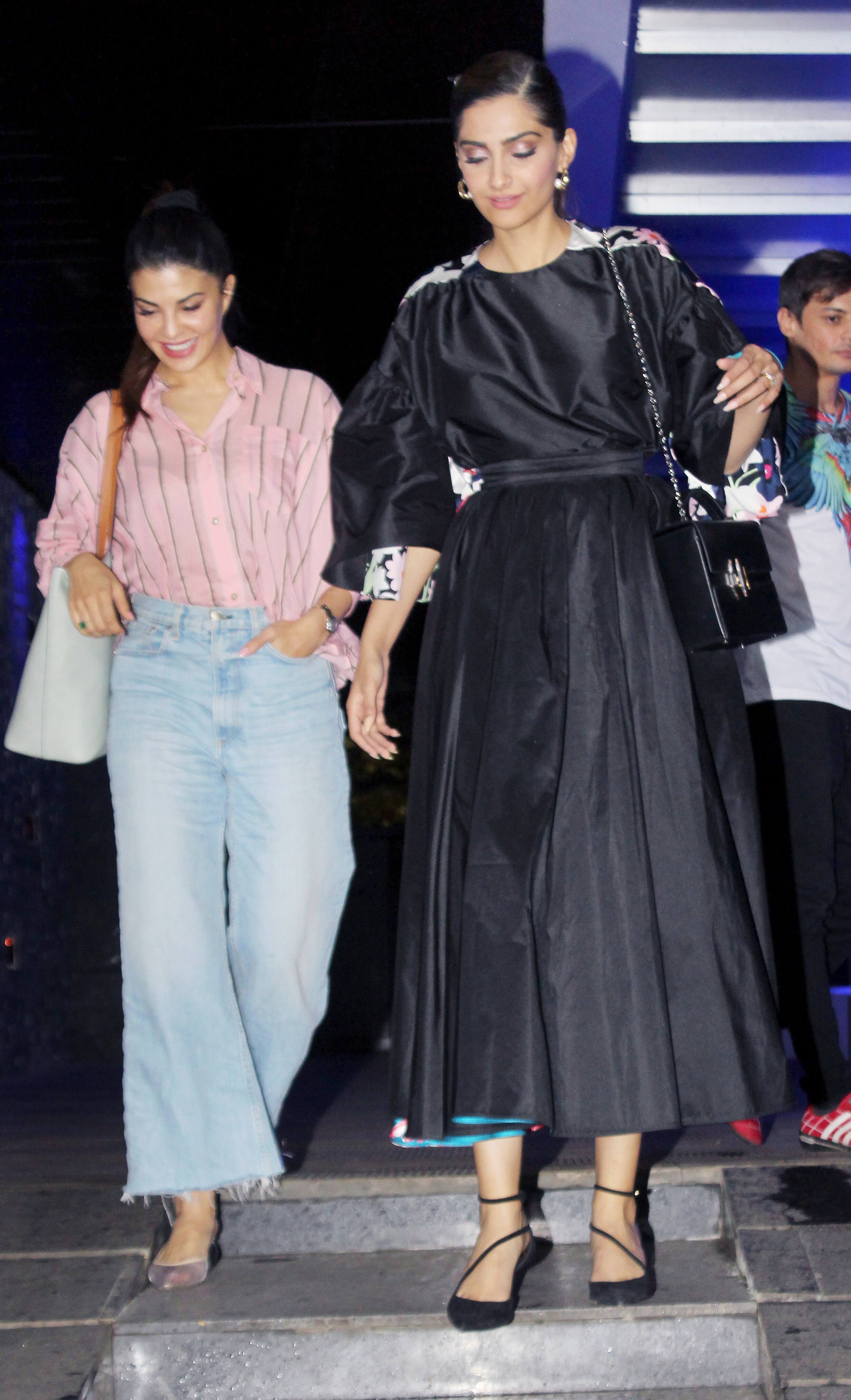 Sonam Kapoor Ahuja and Jacqueline Fernandez in Mumbai