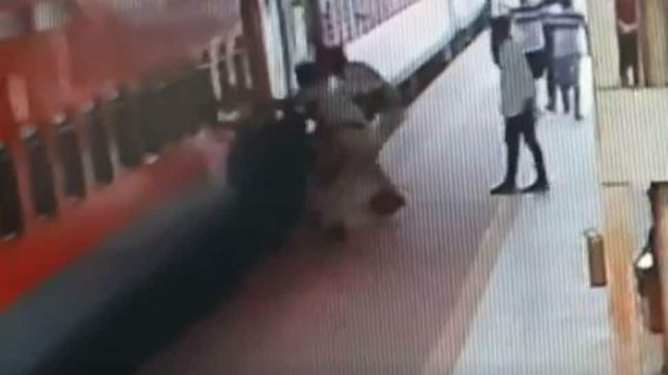 On camera: Man falls while boarding moving train in Ahmedabad, rescued by RFP staff