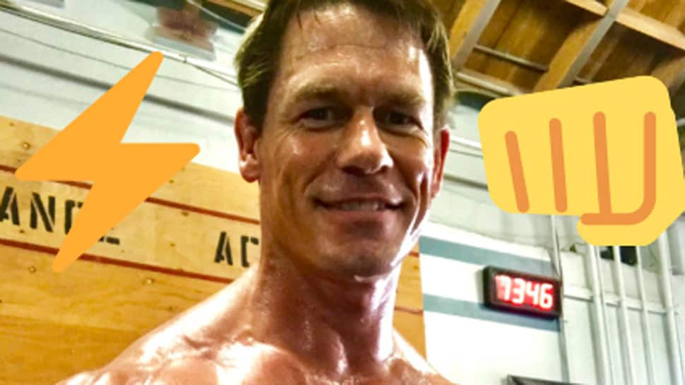 John Cena spotted in prosthetic make-up