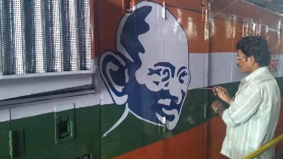 In unique tribute to Mahatma Gandhi, Indian Railways paints his picture on Diesel Locomotives