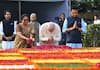 Prime Minister Narendra Modi paying tribute to Mahatma Gandhi at Raj Ghat