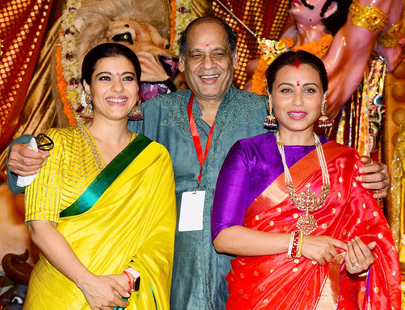 Rani and Kajol at Durga Puja 