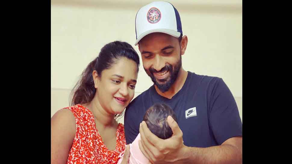 Ajinkya Rahane shares picture of his newborn daughter