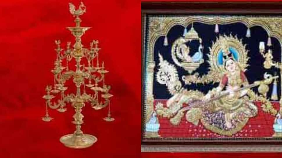 PM Narendra Modi gifts Chinese President Jinping Annam lamp and Thanjavur painting 