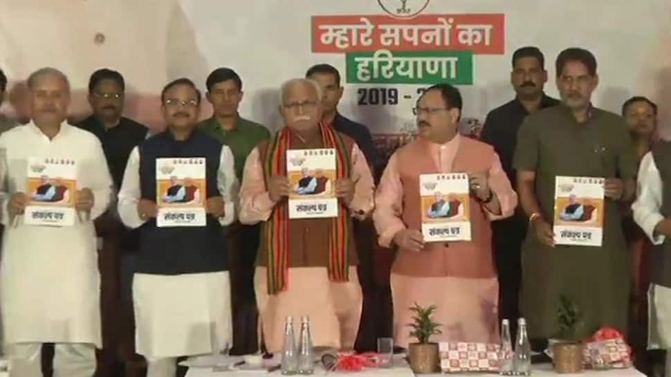 Haryana BJP releases poll manifesto, promises to double farmers&#039; income by 2022