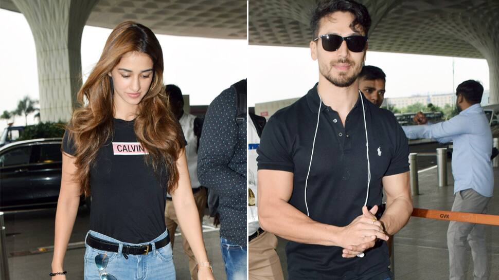 Disha Patani, Tiger Shroff twin in black at the airport—Pics