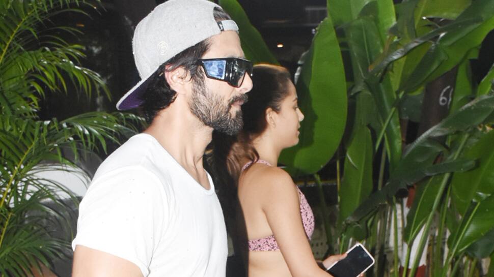 Shahid Kapoor, Mira Rajput outside their gym