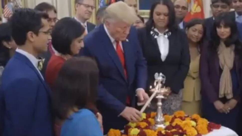 US President Donald Trump celebrates Diwali at White House, lights lamps