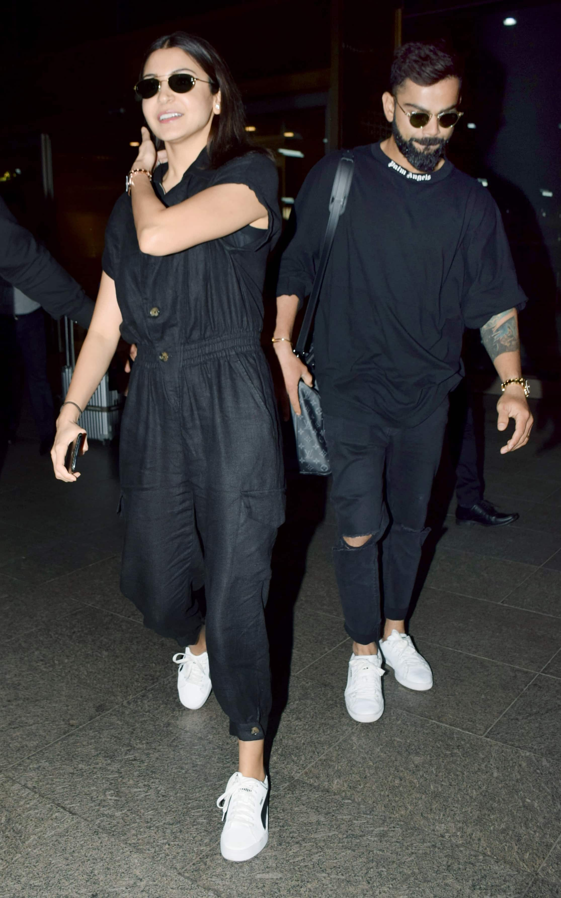 Virat and Anushka at the airport