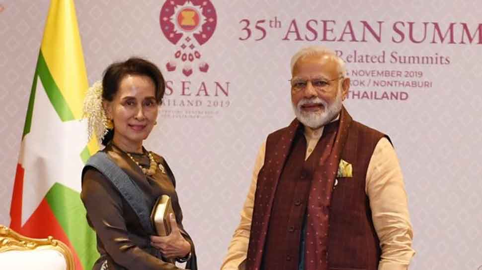 PM Narendra Modi, Myanmar&#039;s State Counsellor Aung San Suu Kyi discuss operationalising Sittwe Port, border demarcation 