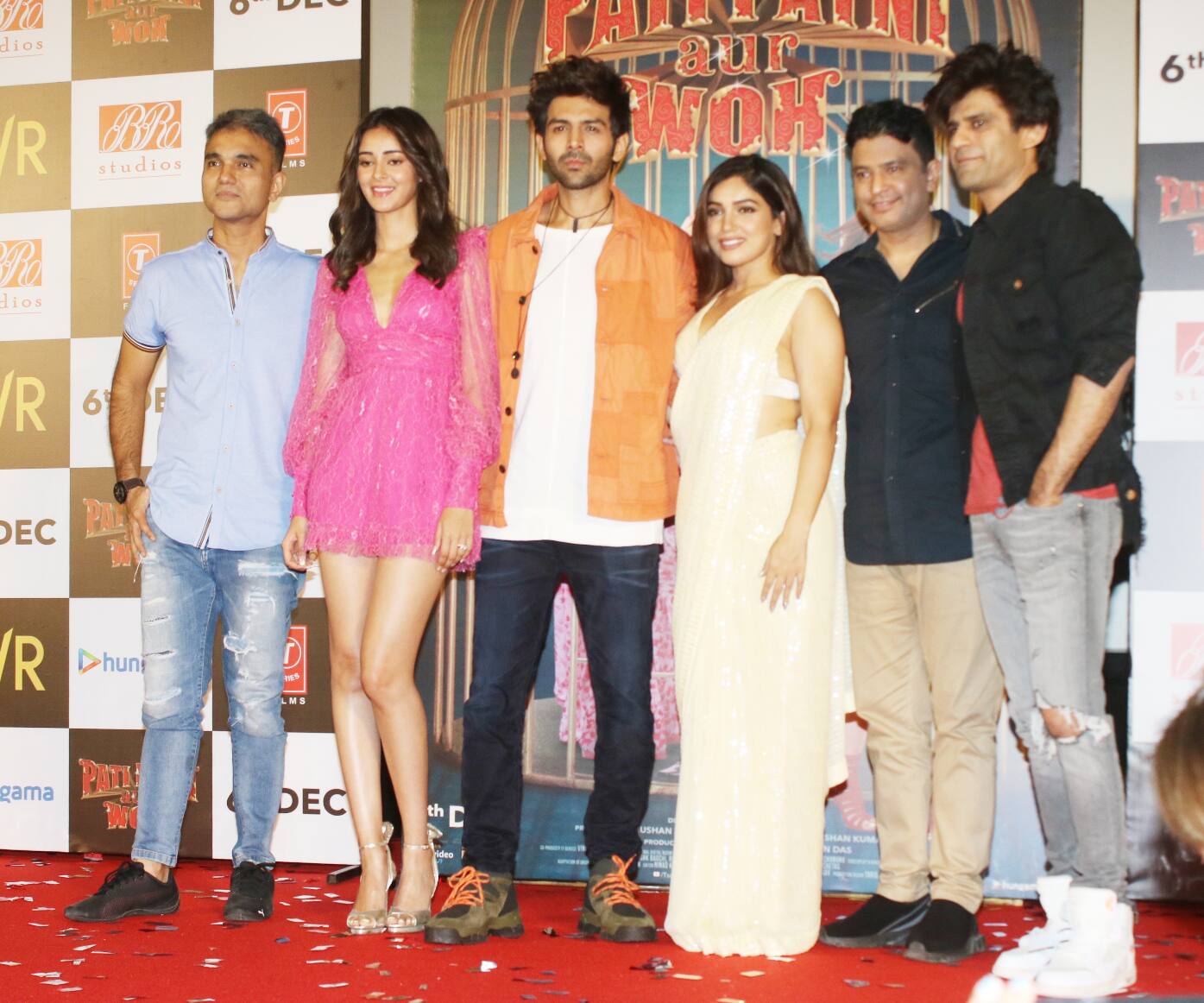 Photo Gallery Ananya Panday Kartik Aaryan And Bhumi Pednekar Promote Pati Patni Aur Woh News