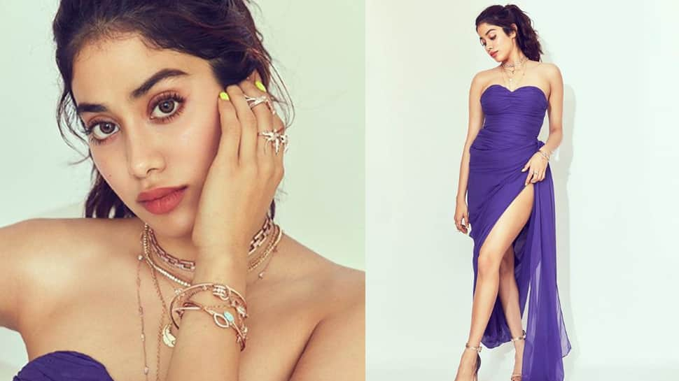 Janhvi Kapoor flaunts her toned legs in a thigh-high slit gown—Pics