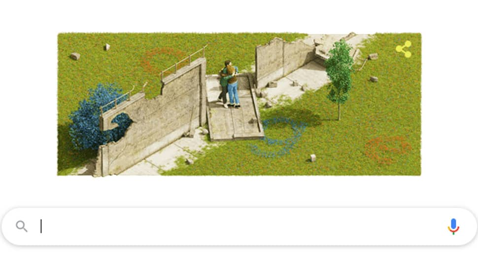 Google celebrates anniversary of the fall of the Berlin Wall with a doodle