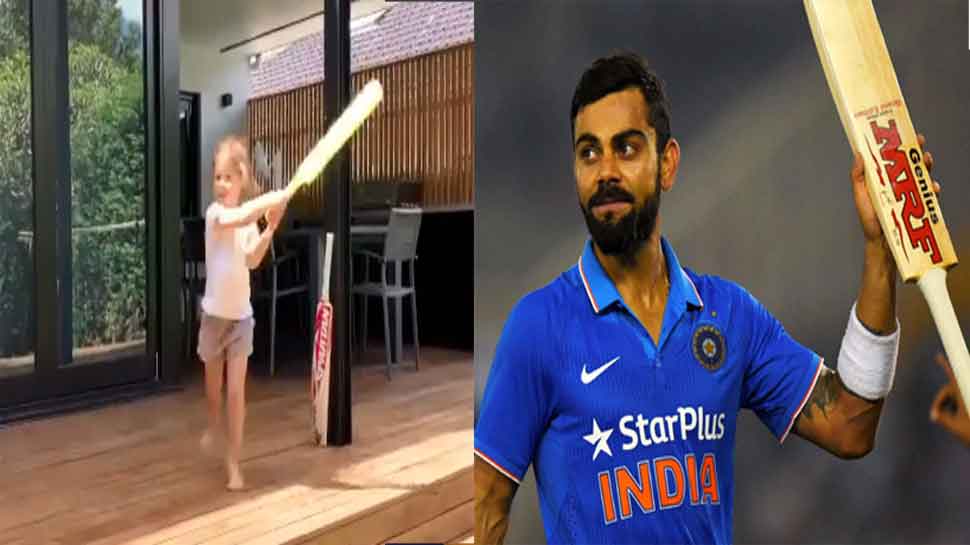 I am Virat Kohli, says David Warner&#039;s daughter as she hits a ball, WATCH